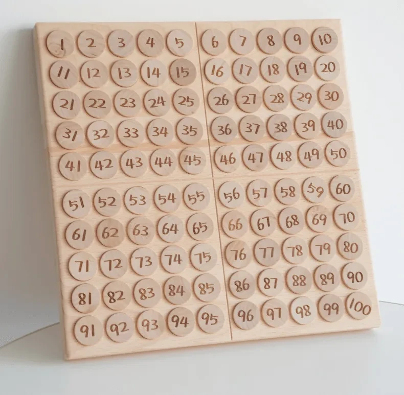 Montessori Teaching Aids Mathematics Enlightenment English Hundred Board