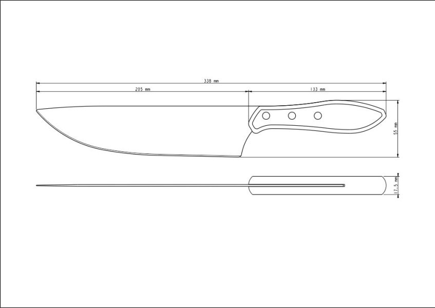 Polywood Churrasco Meat Knife 8", 20cm - Tramontina