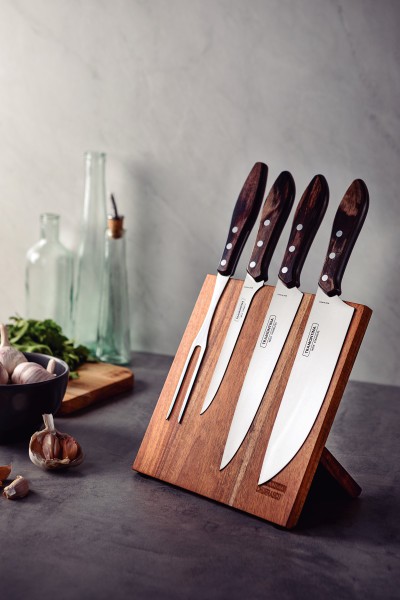 Churrasco Barbecue Knife Block 5 Piece - Brown - Tramontina