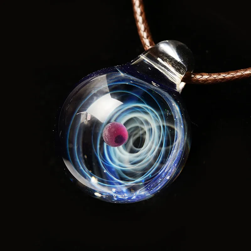 Cosmic Glazed Starry Sky Glass Ball Pendant