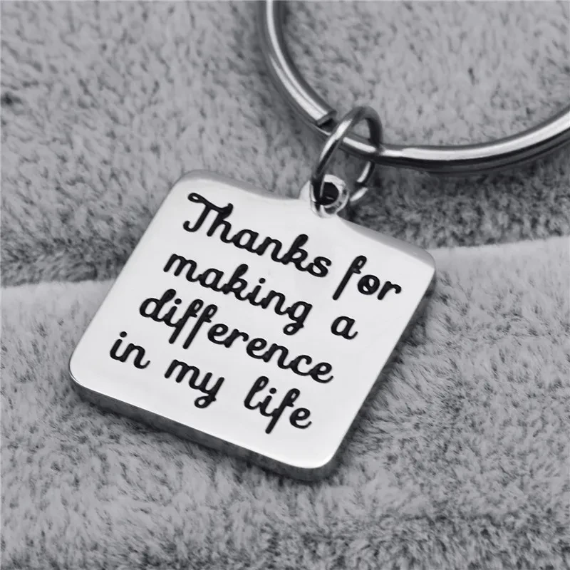 Stainless Steel Ruler Square Brand Waist Keychain Men's And Women's Pendant Jewelry