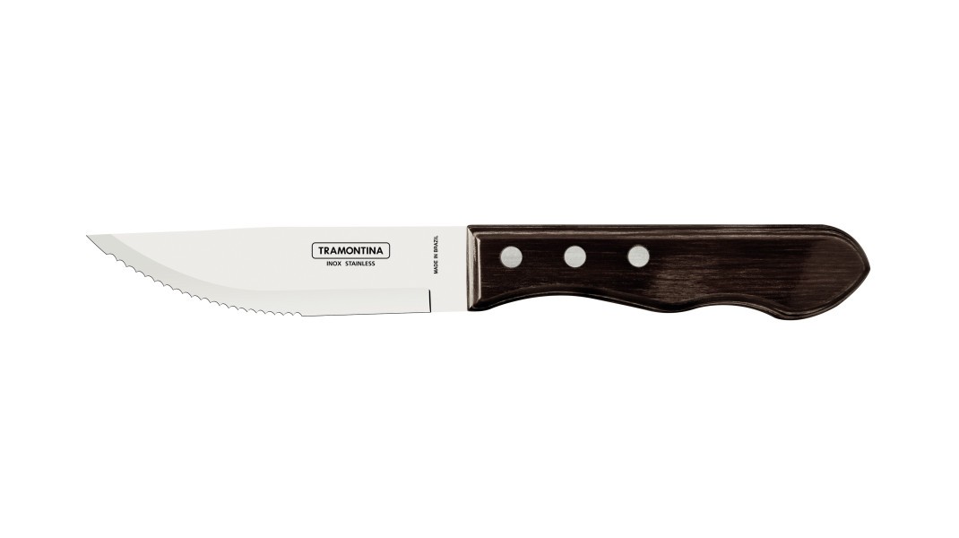 Churrasco Steak Knife Jumbo Point Brown 4 Piece Set 12cm - Tramontina