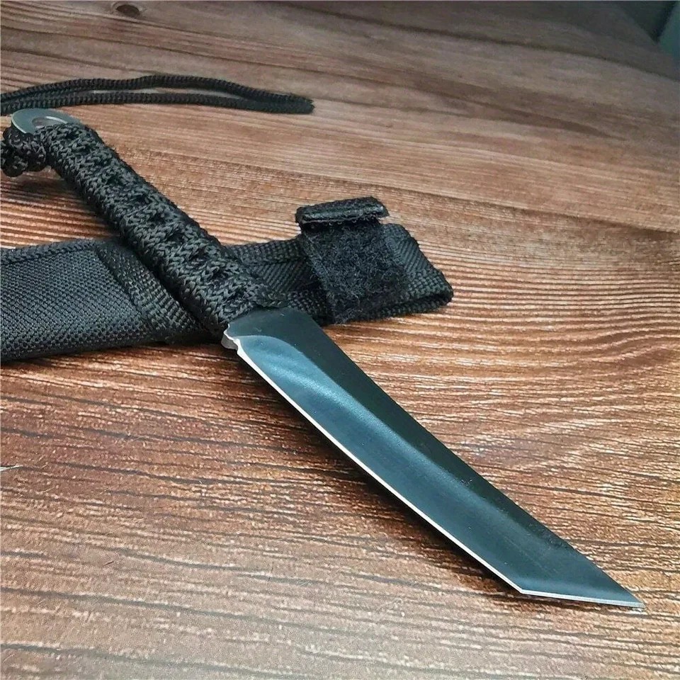 EDC Stainless Steel Outdoor Pocket Knife with Scabbard | Sharp Survival & Camping Cutting Knife