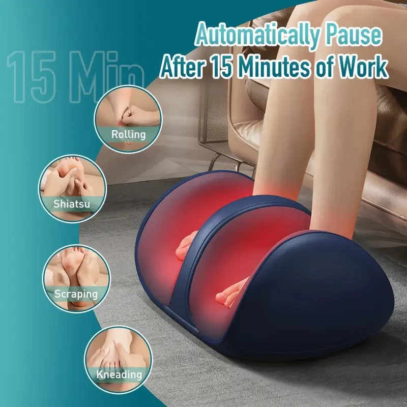HOMEMASSA Shiatsu Foot & Calf Massager with Heat