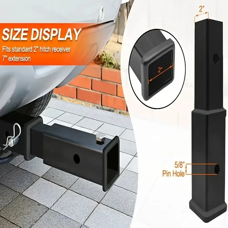 1 Steel Trailer Bar Extension Receiver, Universal Trailer Hitch Extender