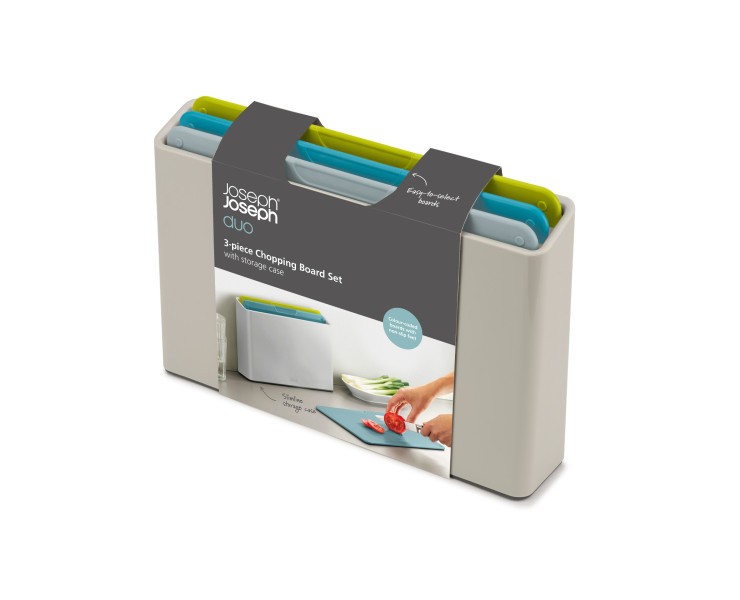 3pc Chopping Board Set w/Case  - Joseph Joseph Duo