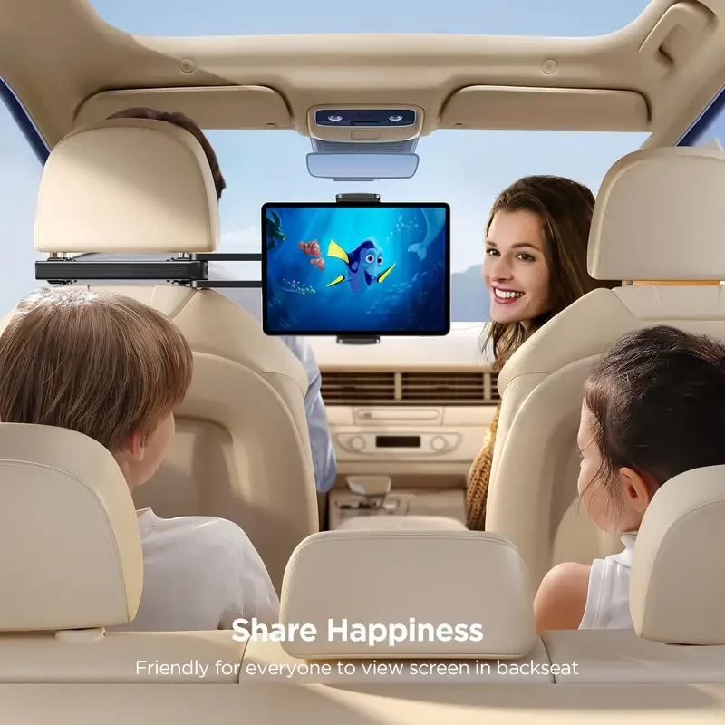 Tablet Holder for Car, 360 Adjustable Mount, One-Handed Operation