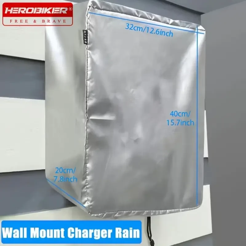 1pc Waterproof Wall-Mounted Electric Vehicle Charging Station Cover, Polyester Fiber Dustproof Protector for Outdoor Charger Box
