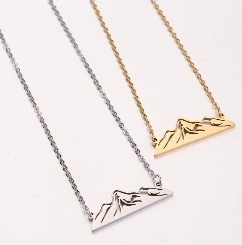 Women's Hollow Snow Mountain Pendant Necklace