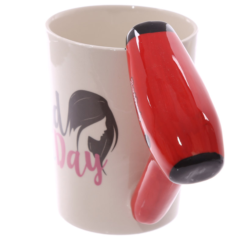 Creative Ceramic Hair Dryer Mug Ladies Tool Hair Dryer Hair Salon Bathroom Decor Vanity Decor Coffee Cup Hairdresser Gift