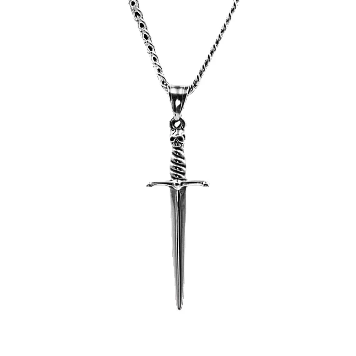 Punk Cross Sword Alloy Pendant Necklace
