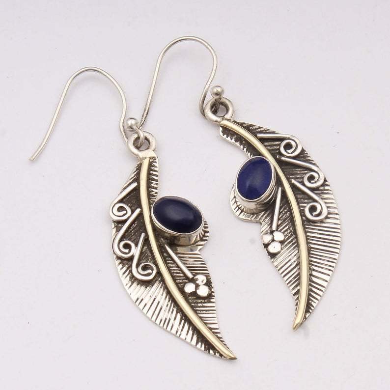 Creative Retro Feather Pendant Earrings For Women