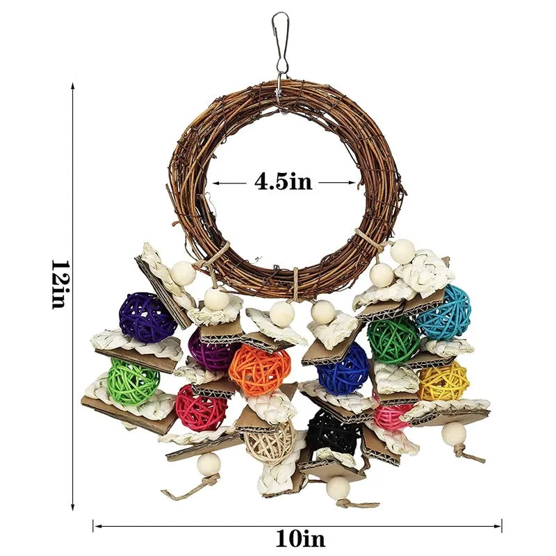 Parrot Gnawing Rattan Ring Toy
