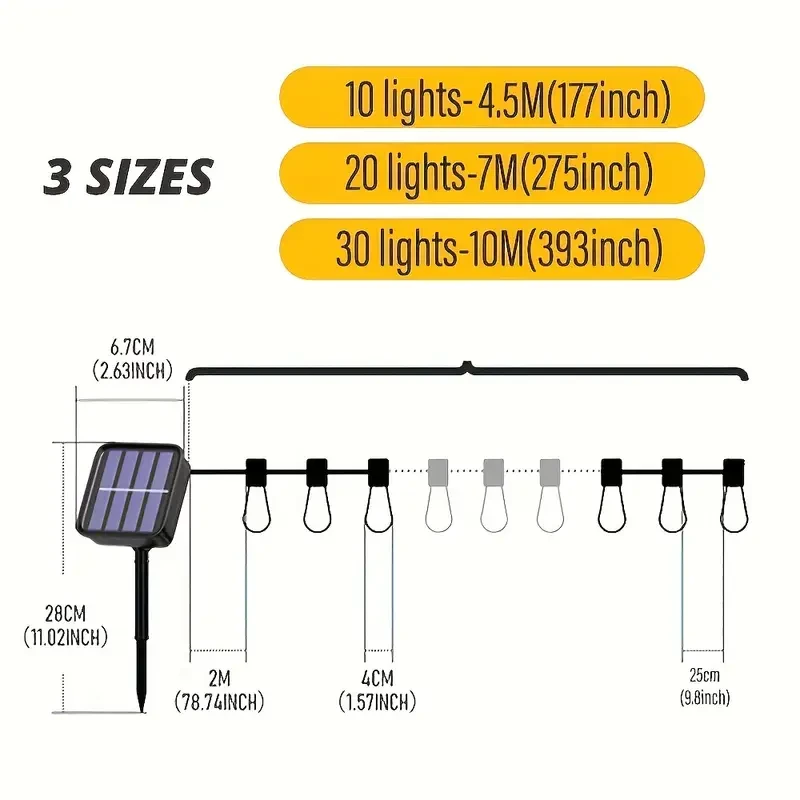 GoldenCentury Solar String Lights