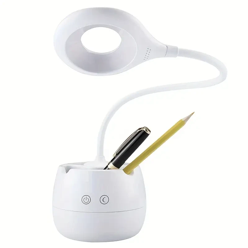 LED Desk Lamp, Eye Protection, 3 Grade Brightness, with Pen Holder