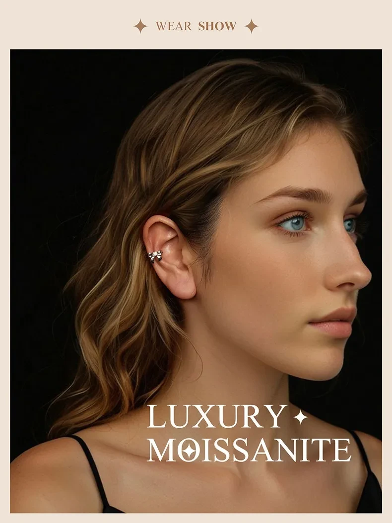 Bow Ear Clip 925 Sterling Silver