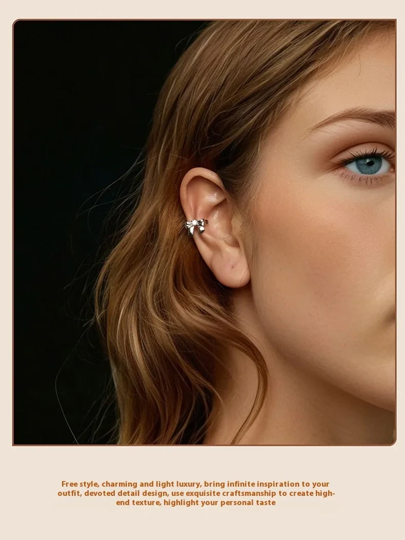 Bow Ear Clip 925 Sterling Silver