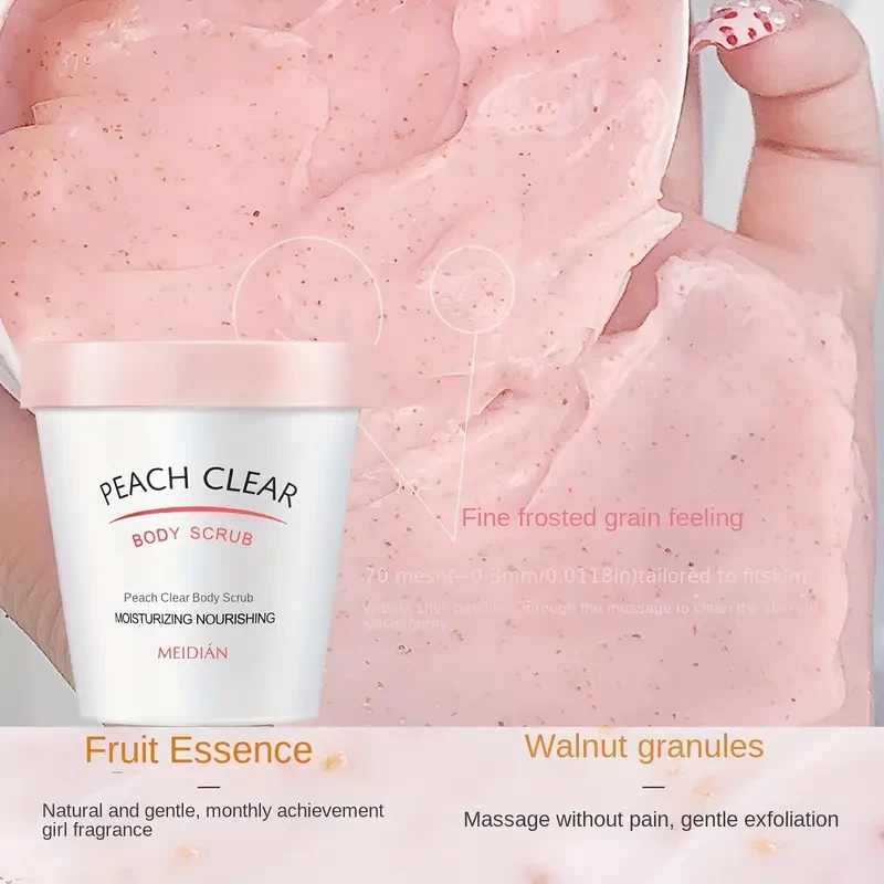 Hypoallergenic Peach Clear Exfoliating Body Scrub