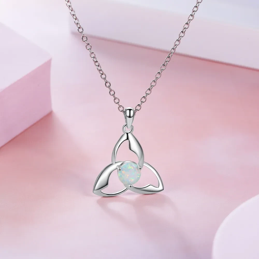 Fashion OL Triangle Rotating Silver Pendant