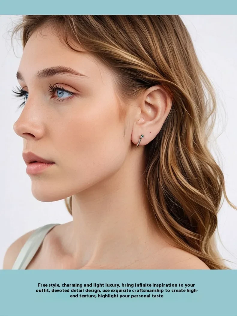 Silver Ziyun Original Animal Year Snake Ear Clip Unisex