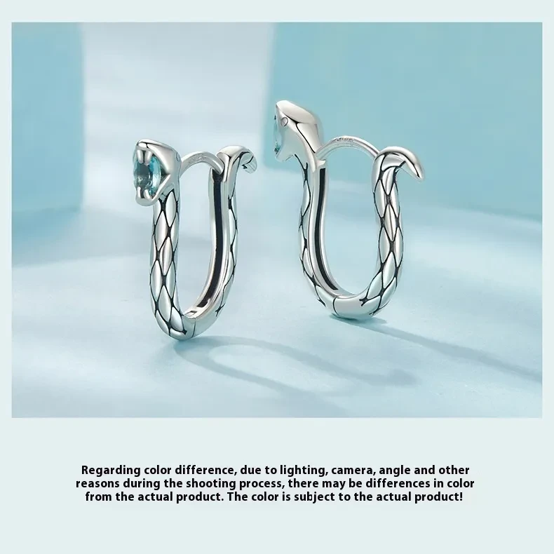 Silver Ziyun Original Animal Year Snake Ear Clip Unisex