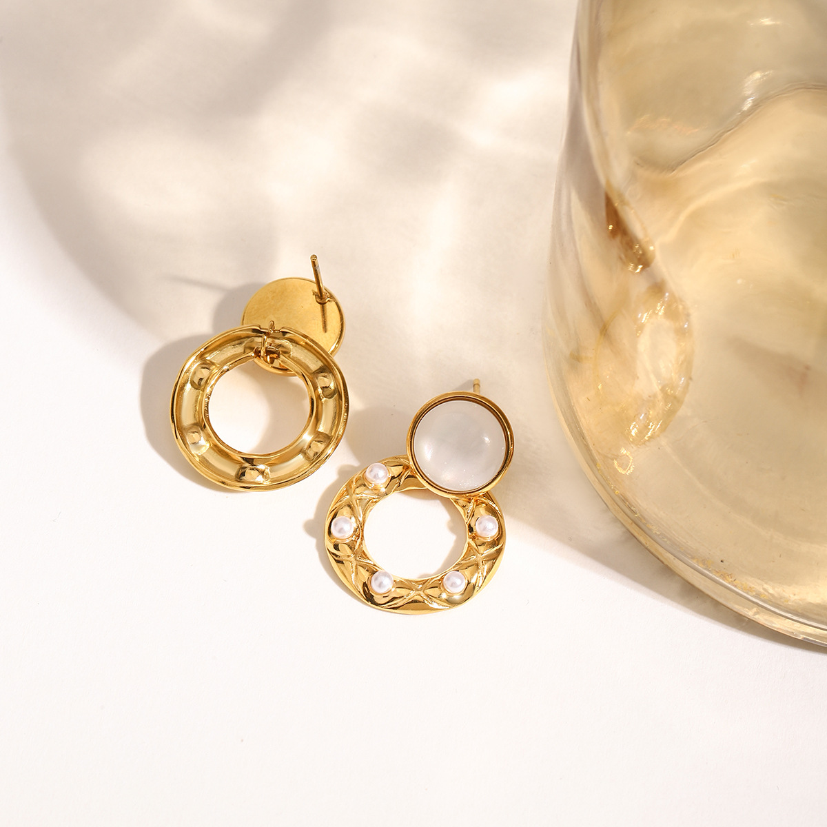 Round Titanium Steel Simple Fashion Non-fading Earrings