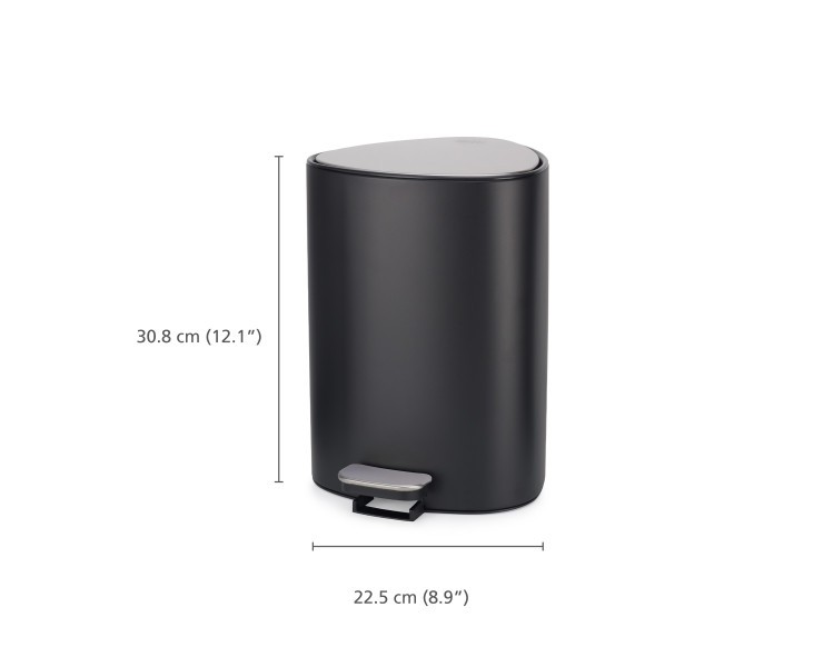 Easystore 5L Pedal Bin Matte - Black  - Joseph Joseph