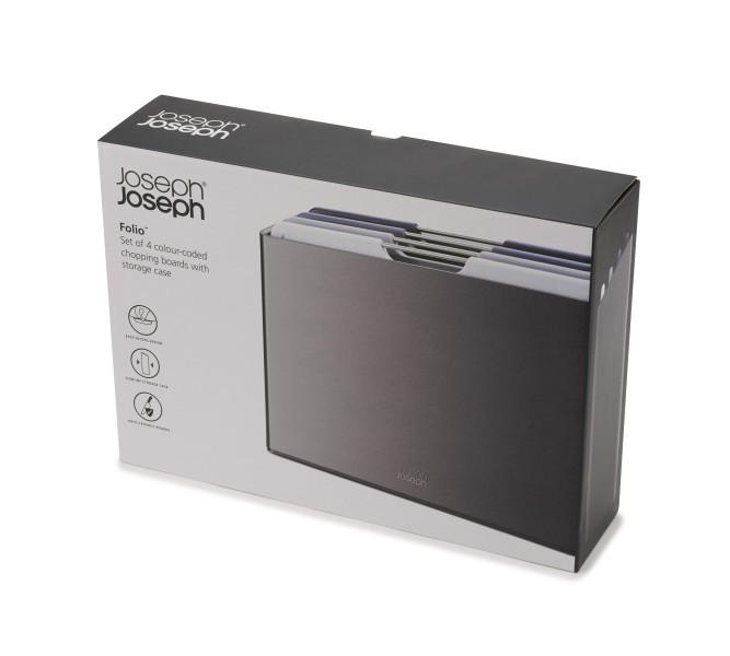 Folio 4-piece Chopping Board Set (Regular) - Graphite - Joseph Joseph