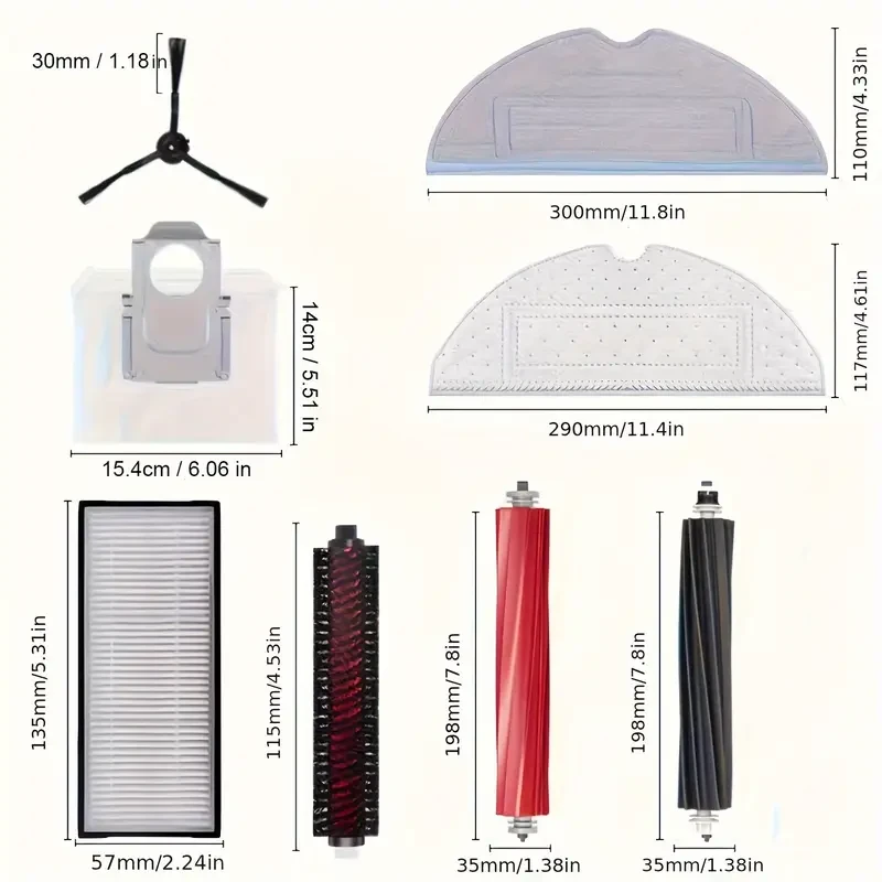 20pcs Roborock S8/S8 Pro Ultra Vacuum Cleaner Accessory Kit