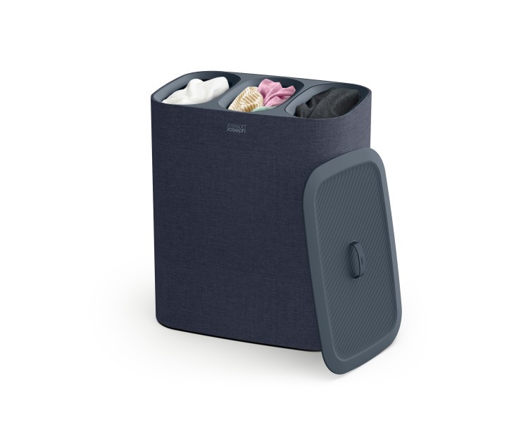 Tota Trio 90L Laundry Separation Basket - Black - Joseph Joseph