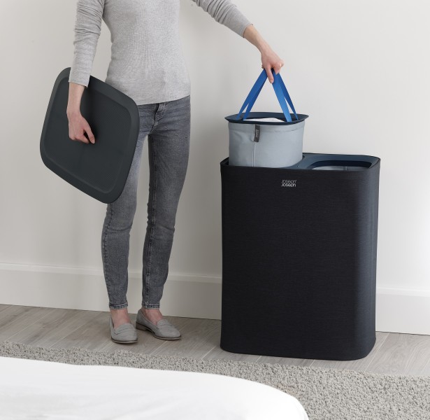 Tota 90L Laundry Separation Basket - Carbon Black - Joseph Joseph
