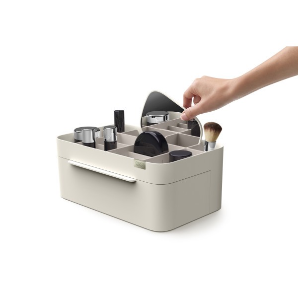 Viva Large Cosmetic Organiser with Removable Mirror - Shell - Joseph Joseph
