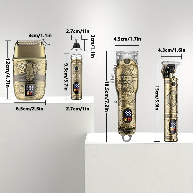 Hair Clippers For Man, T-Blade Trimmer, Nose Hair Trimmer, Hair Shaver Set, Clippers For Men Professional, Clippers For Hair Cutting, Electric Razor For Men, LCD Display (Bronze)