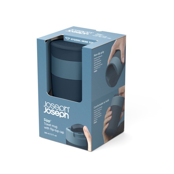 Sipp Travel mug - 340 ml (12 fl. oz) - Blue - Joseph Joseph