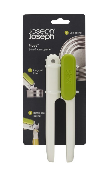 Pivot 3-in-1 Can Opener - White/Green - Joseph Joseph