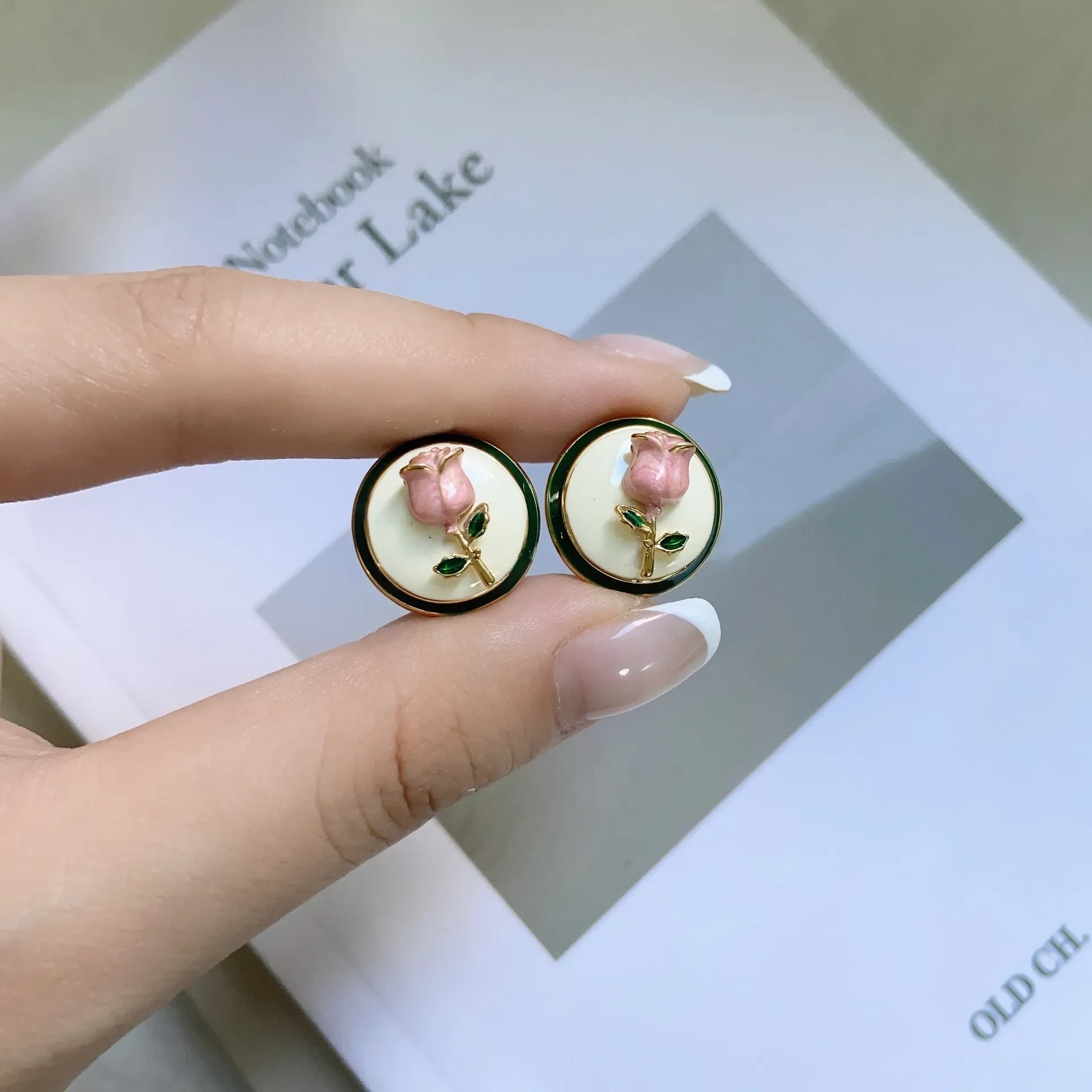 Vintage Rose Stud Earrings For Women Trendy Earrings