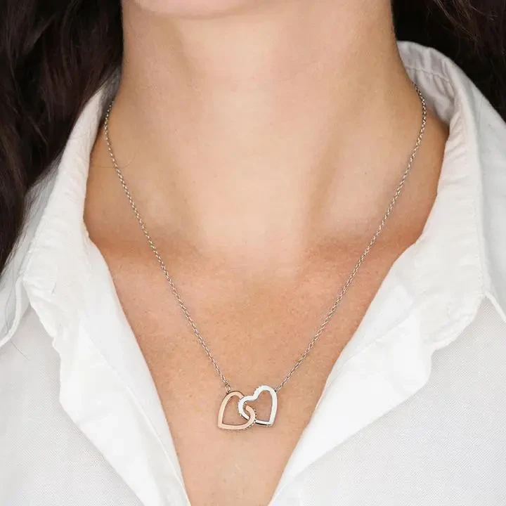 Fashion Platinum Pendant Double Heart Necklace