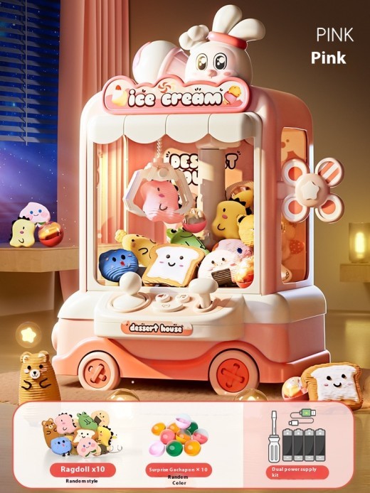 Household Toy Electric Clip Doll Gashapon Machine Children Mini Claw Machine