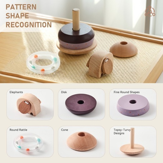 Baby Hands-on Brain Stacking Post Set Of Shapes