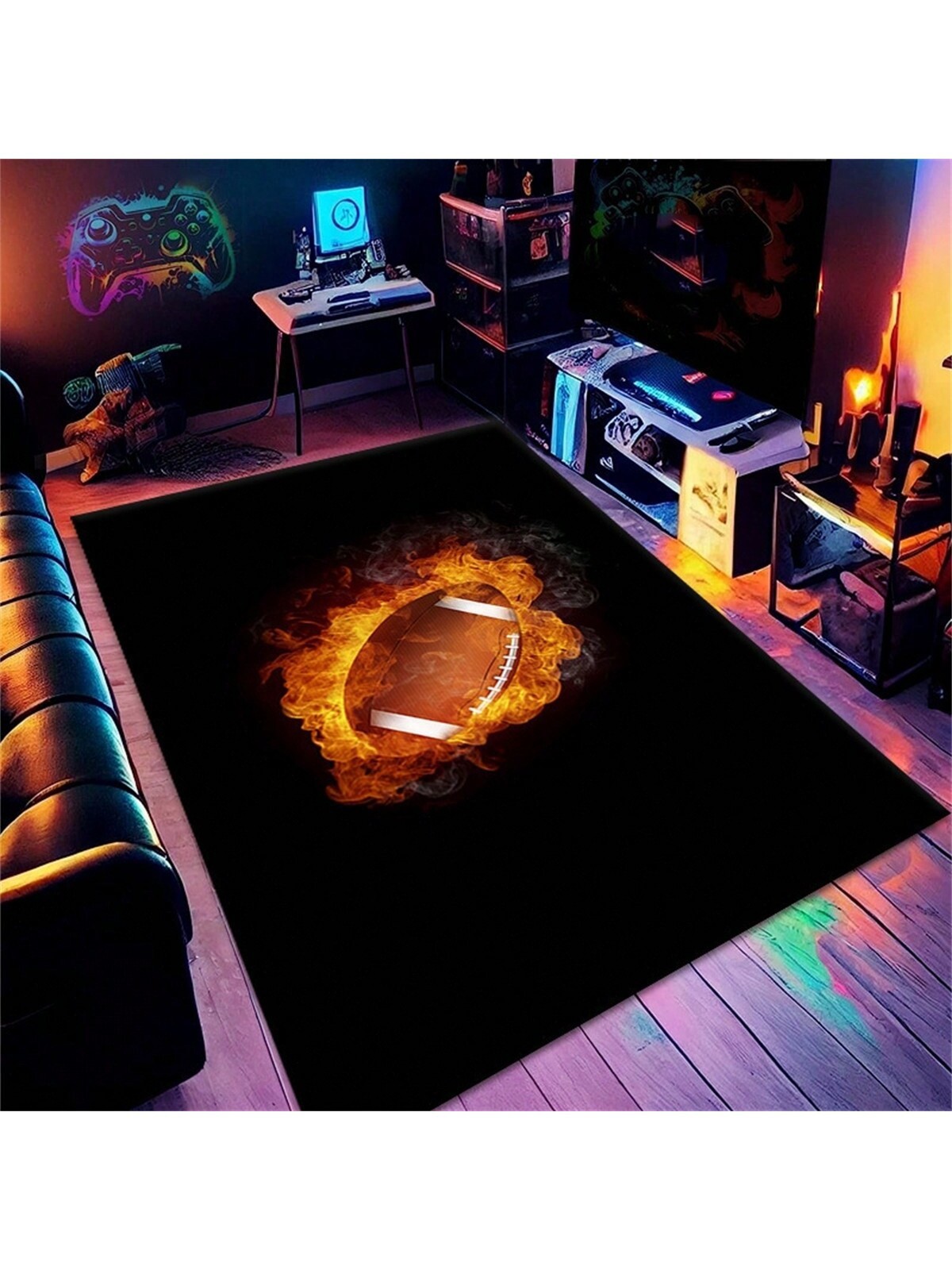Blanket Covered With Decorative Floor Mats