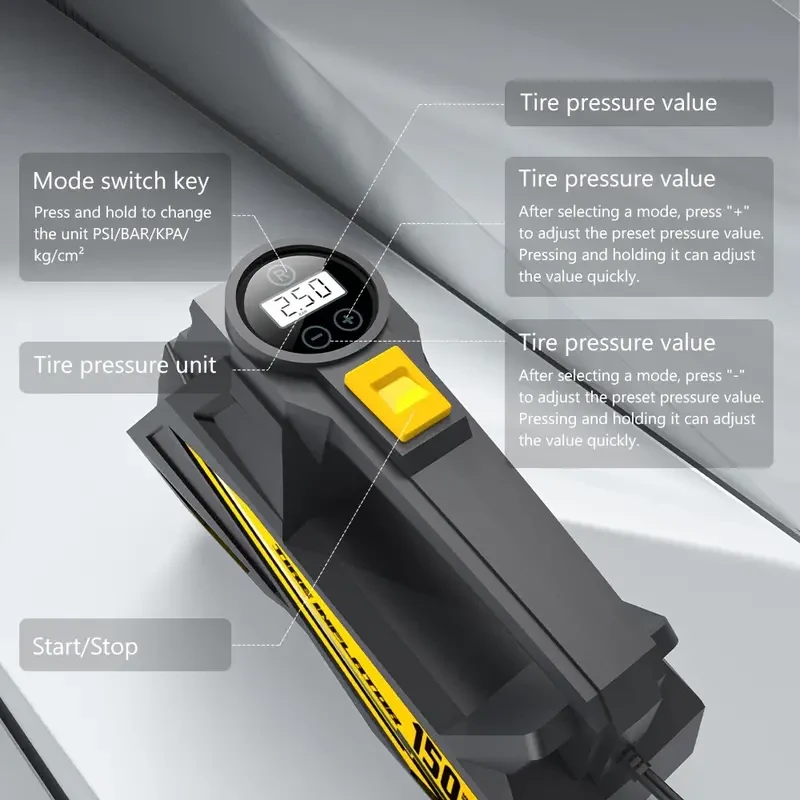 Carsun Digital Tire Inflator Portable Car Air Compressor Pump Air