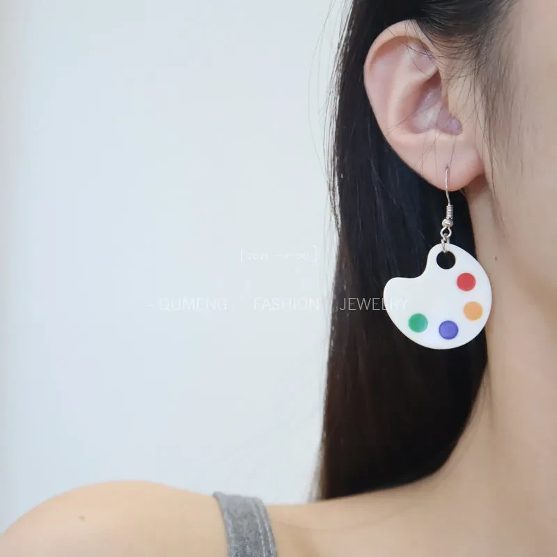 Acrylic Teacher's Day Brush Palette Earrings