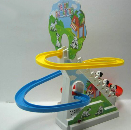 Electric climbing stair track toy