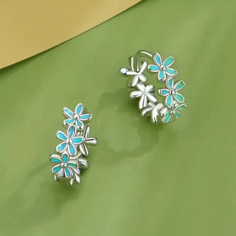 Flower Flower Earrings Female Drop Oil Design