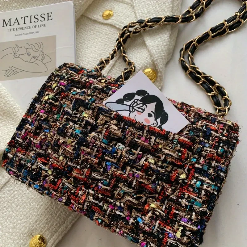 Luxury Tweed Crossbody Bag