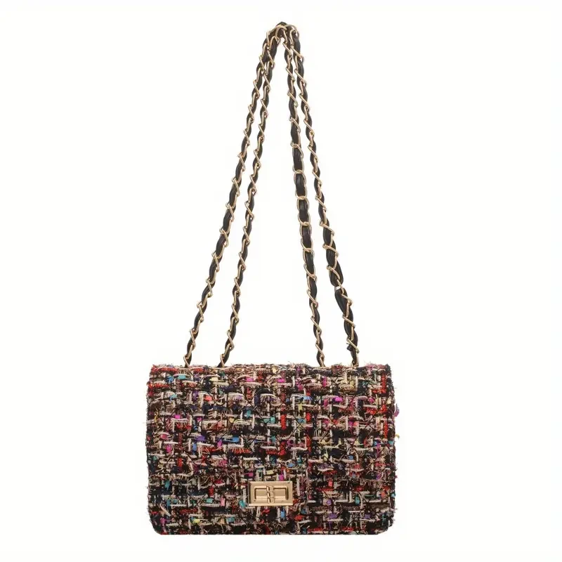 Luxury Tweed Crossbody Bag