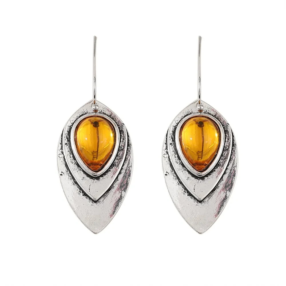 Green Leaf Water Drop Simple Trendy Earrings Bohemian Style