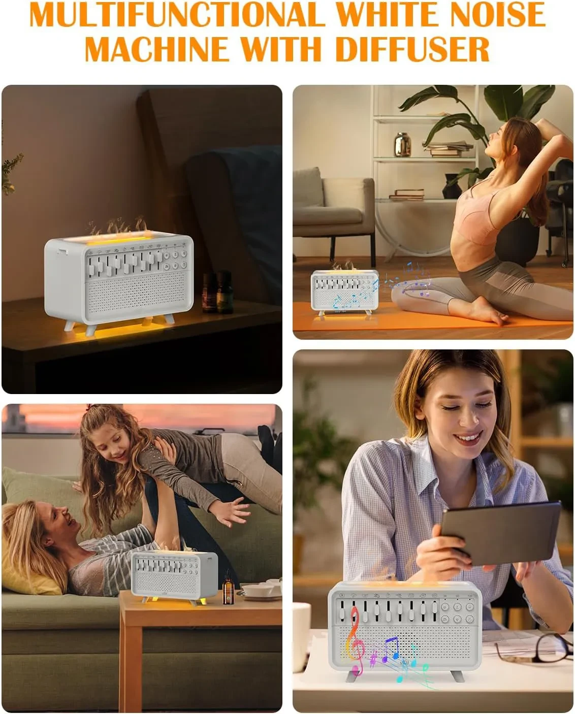 3 In 1 Bluetooth Speaker White Noise Sleep Night Light Humidifier All-in-one Machine Free Combination Of 8 Group Nature Sound