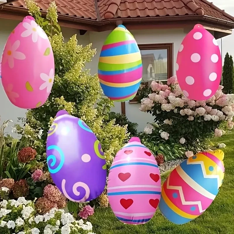 6pcs- Inflatable Easter Eggs Decorations