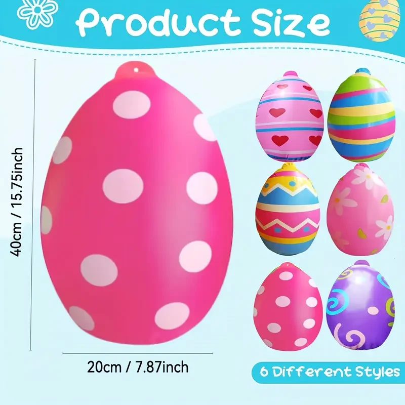 6pcs- Inflatable Easter Eggs Decorations